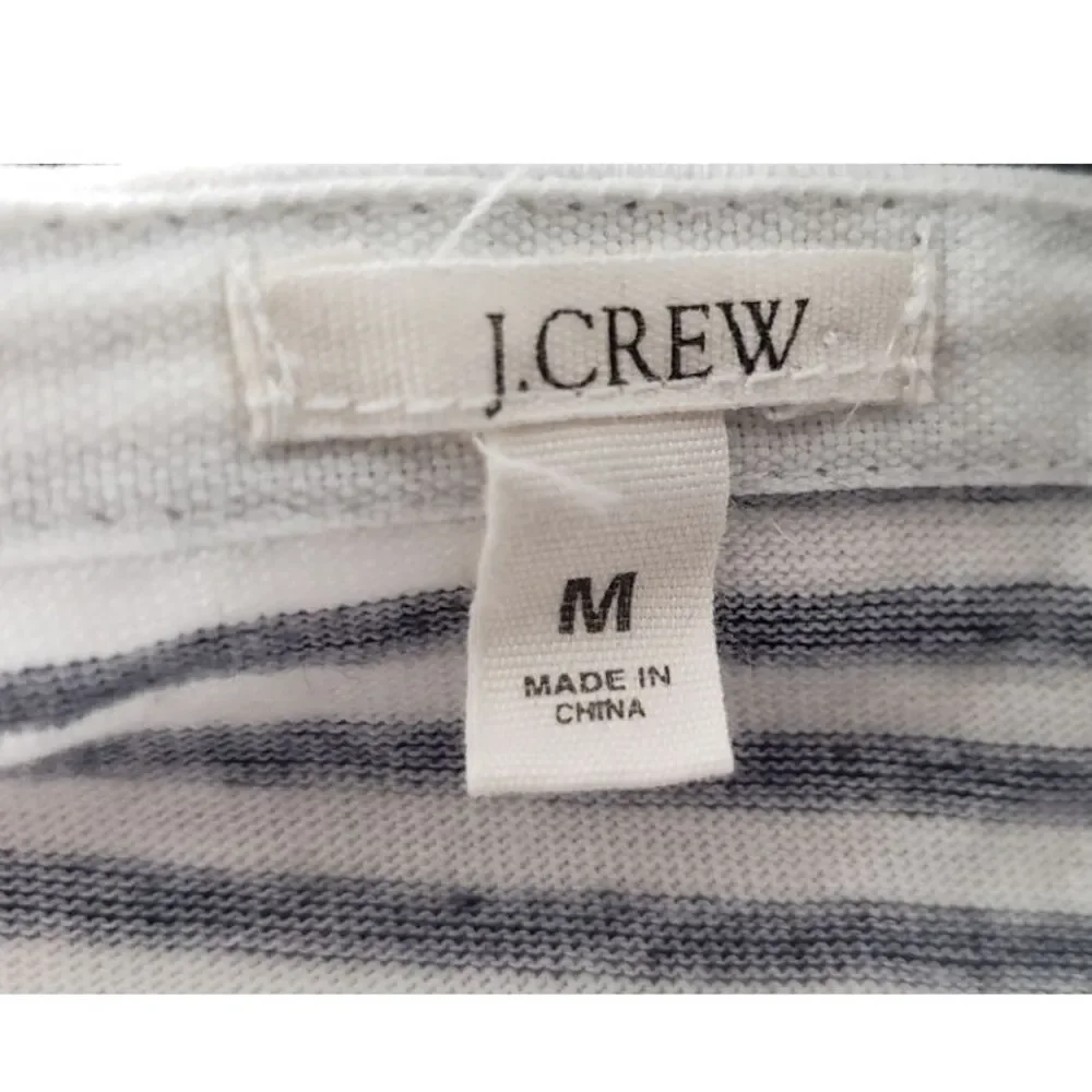 J. Crew Long Sleeve Striped T-shirt‎ Dress Sz M Lightweight Nautical Coastal